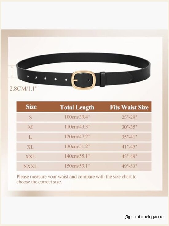 Faux Leather Belt with Gold Buckle for Jeans Pants Dresses main image 4